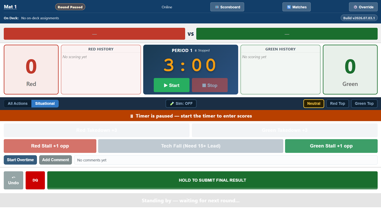 Scorer join screen preview